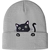 Cat Beanie for Cute Cat Lover Gifts Animal Knitted Hats Anime Hat for Women Girls