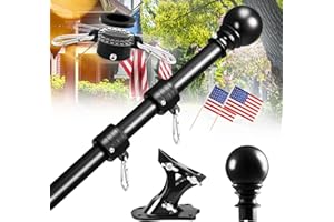WIDYANA Flag Pole for House-5ft, Flag Pole kit Tangle Free with Holder Metal Matte Black Flagpole Kit for American Flag (Without Flag) Outside House, Porch, Yard