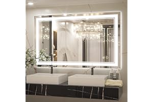 Keonjinn 40 x 24 in LED Bathroom Mirror with Lights, Adjustable 3 Color Lights, LED Vanity Mirror, Wall Mounted Anti-Fog Dimmable Mirror, UL Listed LED Driver, HD Tempered Glass(Horizontal/Vertical)