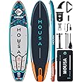 MOUSA 11'6“x35 Extra Wide Inflatable Stand Up Paddle Board, Stable Long SUP for 2 People/Family, Shoulder Strap, 3/5 Handles, 100L Backpack, All-Round Sup Board, Removeable Fin