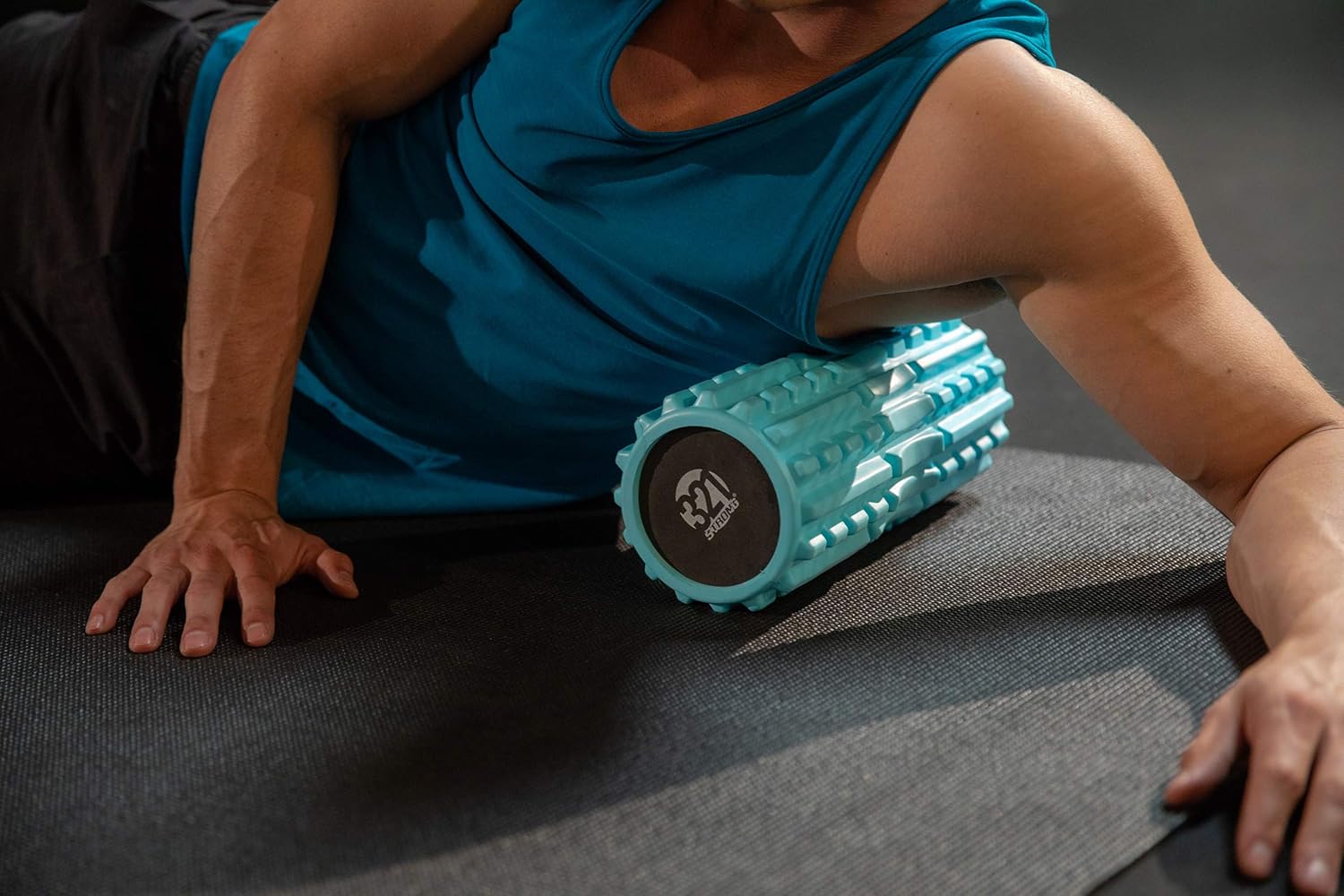 321 STRONG Foam Roller - Extra Firm High Density Deep Tissue Massager with Spinal Channel, for Muscle Massage and Myofascial Trigger Point Release, with 4K eBook - Aqua: Sports & Outdoors