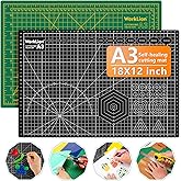 Worklion Self Healing Craft Mat: 18"x12" Rotary Cutting Mat for Sewing,Quilting,Leather,Craft,Fabric,Model,Art,Clay,5-Layer 2