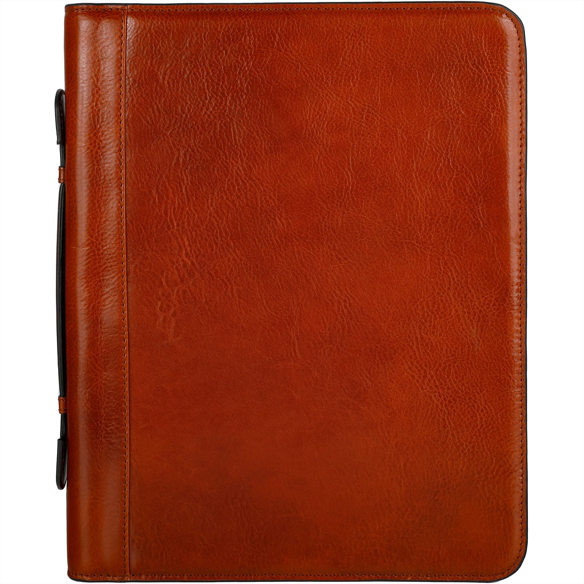 Time Resistance Leather Portfolio – Document Bag with Carry Handle – Tablet Size Case