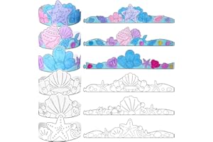Sumind 24 Pcs DIY Mermaid Crown Color Your Own Mermaid Activities for Ocean Themed Sunday School Classroom Kids Crafts Activities