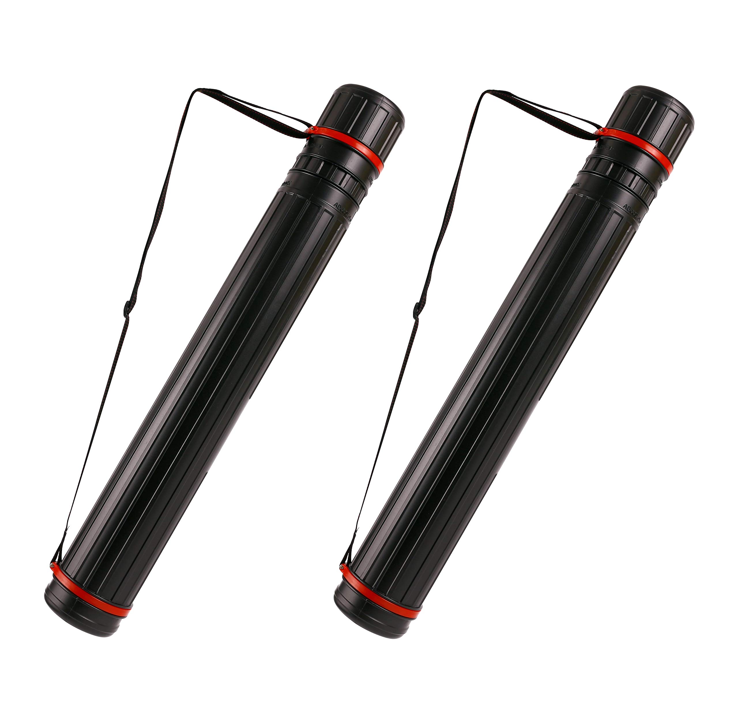EXERZ Art Tubes 2pcs Drawing Tube/Poster Drafting Tube - Adjustable Teletube Expanding to Max 124cm - Arrow Tubes with a Strap - Artworks, Drawing, Flip Chart Storage