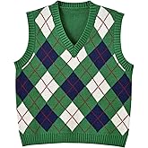 Hyipels Women's Sweater Vest,Y2K Sleeveless Pattern Preppy Style Knitted Crop Tank Top for Girl
