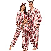 SWOMOG Family Matching Pajamas Set Button Down Sleepwear Long Sleeve Nightwear Christmas PJS Holiday Pajamas