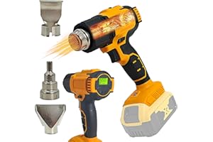 BYCZONE Cordless Heat Gun for Dewalt 20v Battery, 1022℉ Fast Heating Soldering Hot Air Gun with LCD Digital Display for Shrink Wrap， Electronics, Resin，Wire Connectors， (Without Batteries)