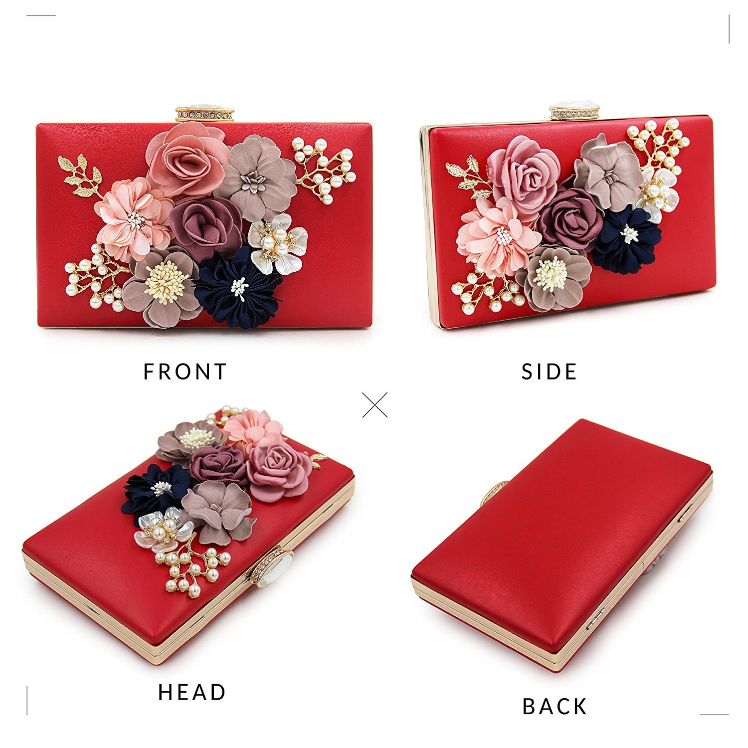 paradox women flower clutches evening handbags wedding clutch purse