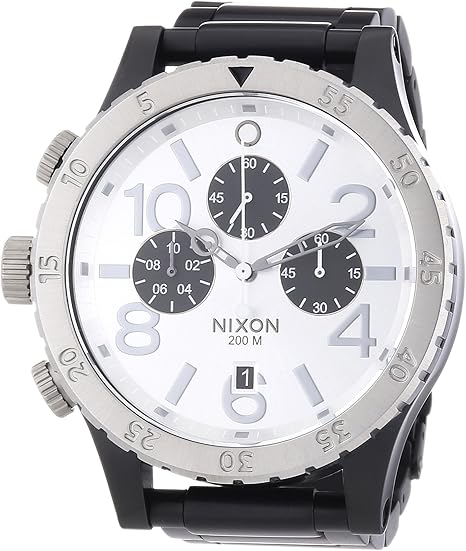 Amazon Nixon 48 Chrono 86 180 腕時計 メンズ ブラック シルバー メンズ腕時計 腕時計 通販