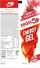 HIGH5 Energy Gel Berry 20x38g Fast Carbs Easy On Digest vegan caffeine-free view 8