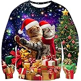 RAISEVERN Ugly Christmas Sweatshirt for Women Men Funny Novelty Xmas Tops