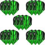 Harrows Fire Dart Flights 5 Sets 15 Flights 100 Micron Green UK Made view 1