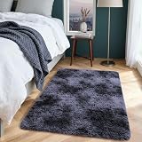 Aspire Homeware Dark Grey Shag Rug 60x110 cm Non Slip Thick Pile Living Room