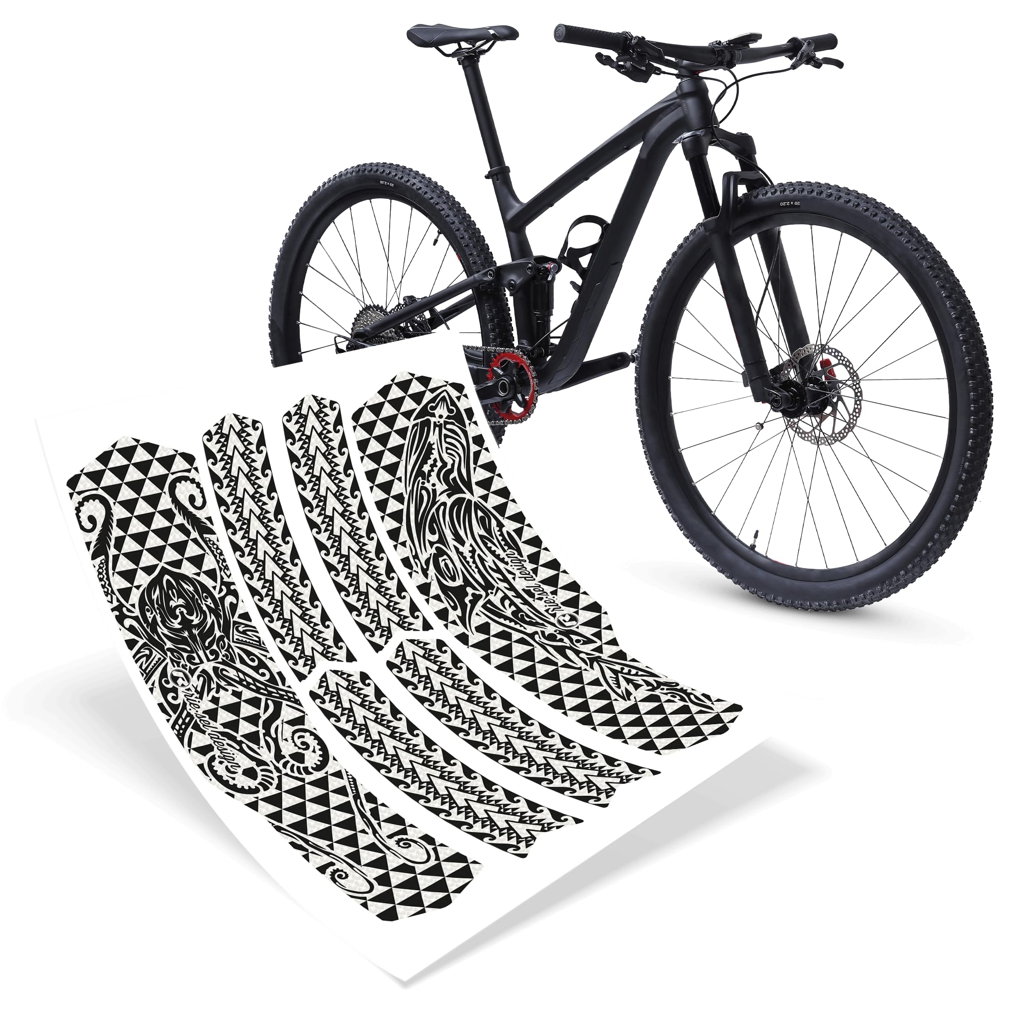 Riesel Design Protective Stickers Triangle Rear Bike Frame - Tape 3000 Honeycomb - Maori — image 1