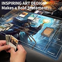 EDGFRTOIO Playmat with Zones for MTG Card Game