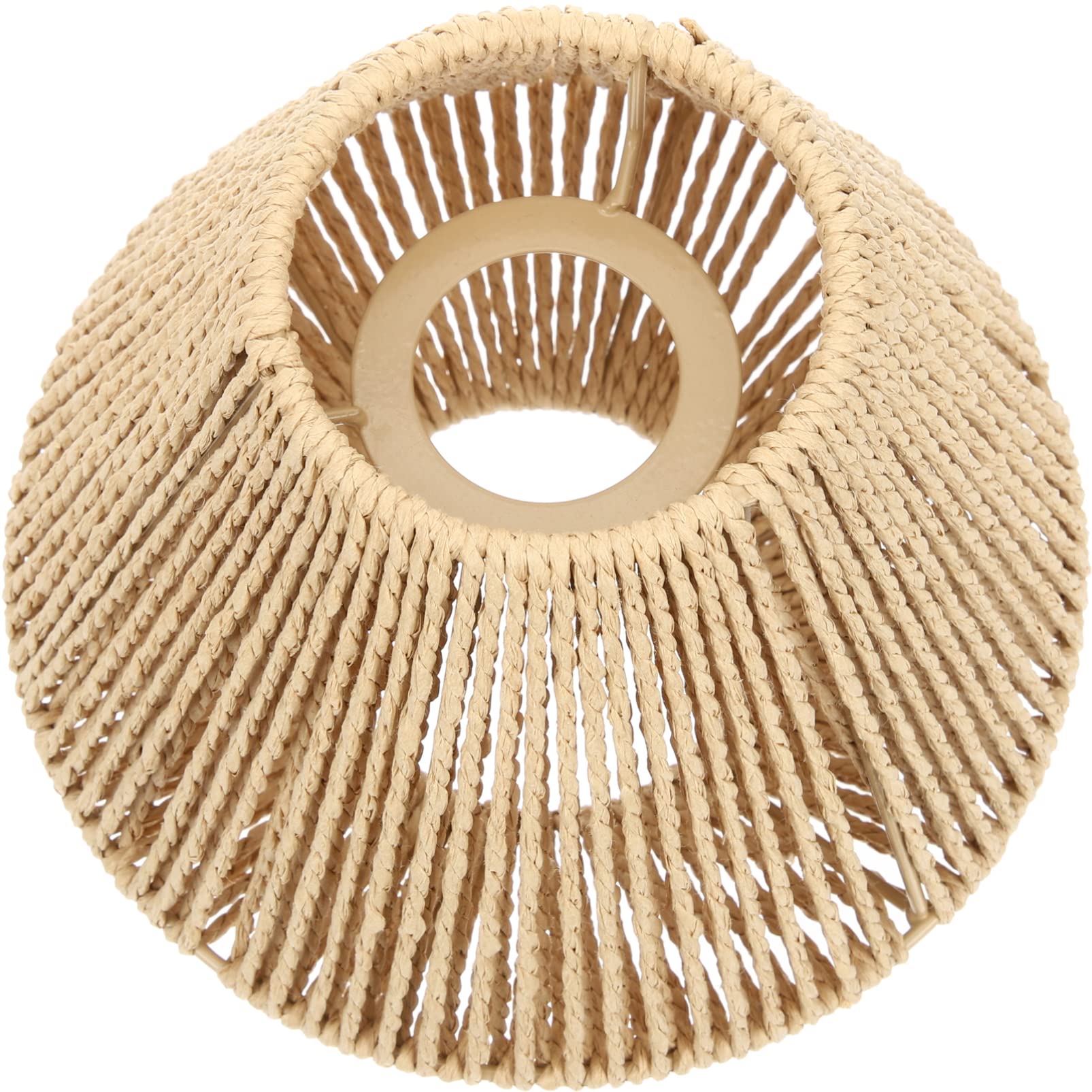 Minkissy Rattan Woven Pendant Light Cover Hanging Lamp Shade Replacement Bulb Guard Lamp Cage for Chandelier Home Restaurant Hotel Decor Small Size 9.5 X 15cm