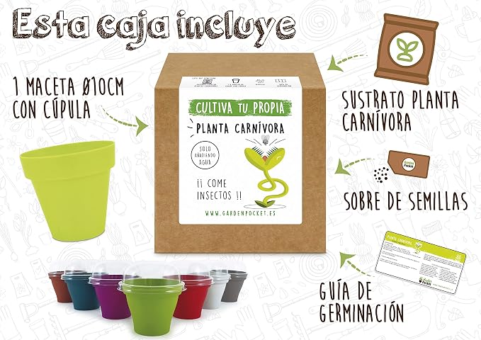 Garden Pocket - Kit Cultivo Planta CARNÍVORA Venus: Amazon.es: Jardín