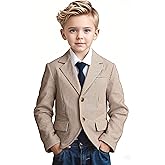 Linen Boys Kids Blazer Jacket Seersucker Boy's Lightweight Striped Blazers Formal Casual Tuxedo Suit Jackets Sport Coat