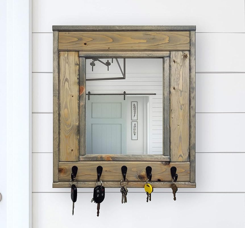 Millwood Mirror with Hooks Customize With Up To 5 Single