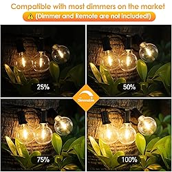 Mlambert 50Ft LED Outdoor String Lights G40 Globe
