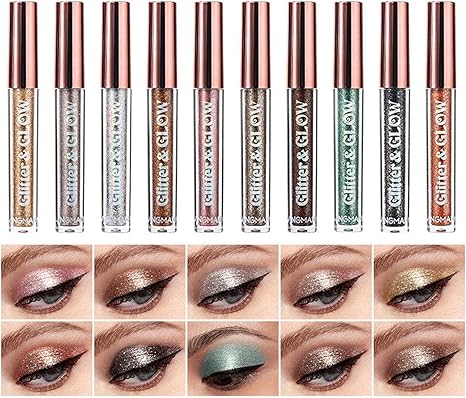 Amazon Co Jp 液体アイシャドウ 10色のダイヤモンドシリーズ 星空リキッドアイシャドウ ダイヤモンド グリッター アイシャドー メイクセット サイケデリック パールアイシャドウ 軽い水っぽい質感 滑らかな光沢 持続な色効果 人気化粧品 ホーム キッチン