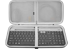 GEEKRIA Keyboard Carrying Case, Hard Shell Protective Travel Bag, Compatible with Logitech MK470, K585, K580, Slim Wireless Keyboard and Mouse Combo (Dark Gray)