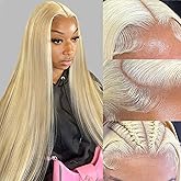 BZN 613 13x6 Lace Front Wig Human Hair 13x6 28 Inch 200 Density 613 Lace Frontal Wig Blonde Wig Human Hair Straight 613 HD Lace Frontal Wig Pre Plucked With Baby Hair
