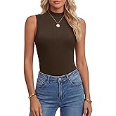 ANRABESS Mock Neck Tank Tops for Women Ribbed Knit Sleeveless Top Slim Fit 2026 Summer Casual Basic Layer Shirts