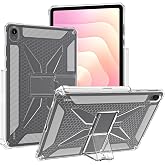 Dteck for Samsung Galaxy Tab S11 Ultra 14.6" (SM-X930/X936) Thin Clear Tablet Case with Kickstand, S Pen Holder, Reinforced Shockproof Corners, Soft TPU Lightweight Protective Slim Cover, Transparent