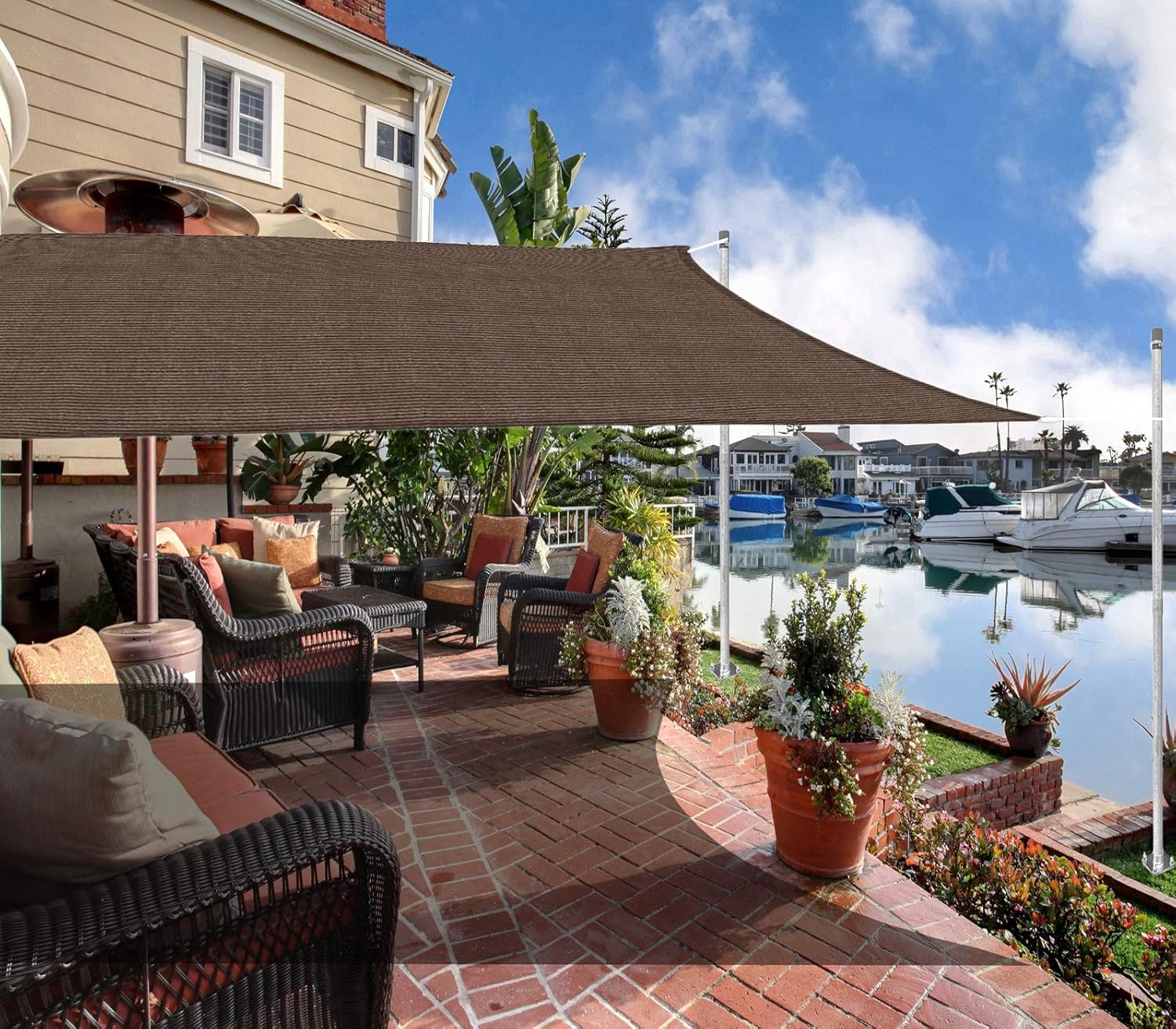 Amazon.com : Garden EXPERT 16'x20' Sun Shade Sail Brown Rectangle