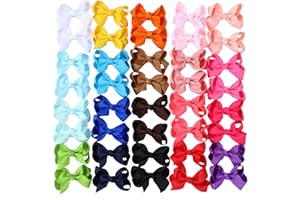 CLIPBAND Hair Bows for Girls,Hand-made Grosgrain Ribbon Hair Bow Alligator Clips Hair Accessories for Toddlers Baby Girls Kids Teens