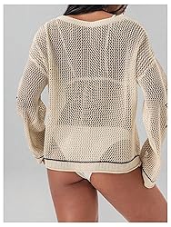 BEAUDRM Women's Number Letter Graphic Sweater