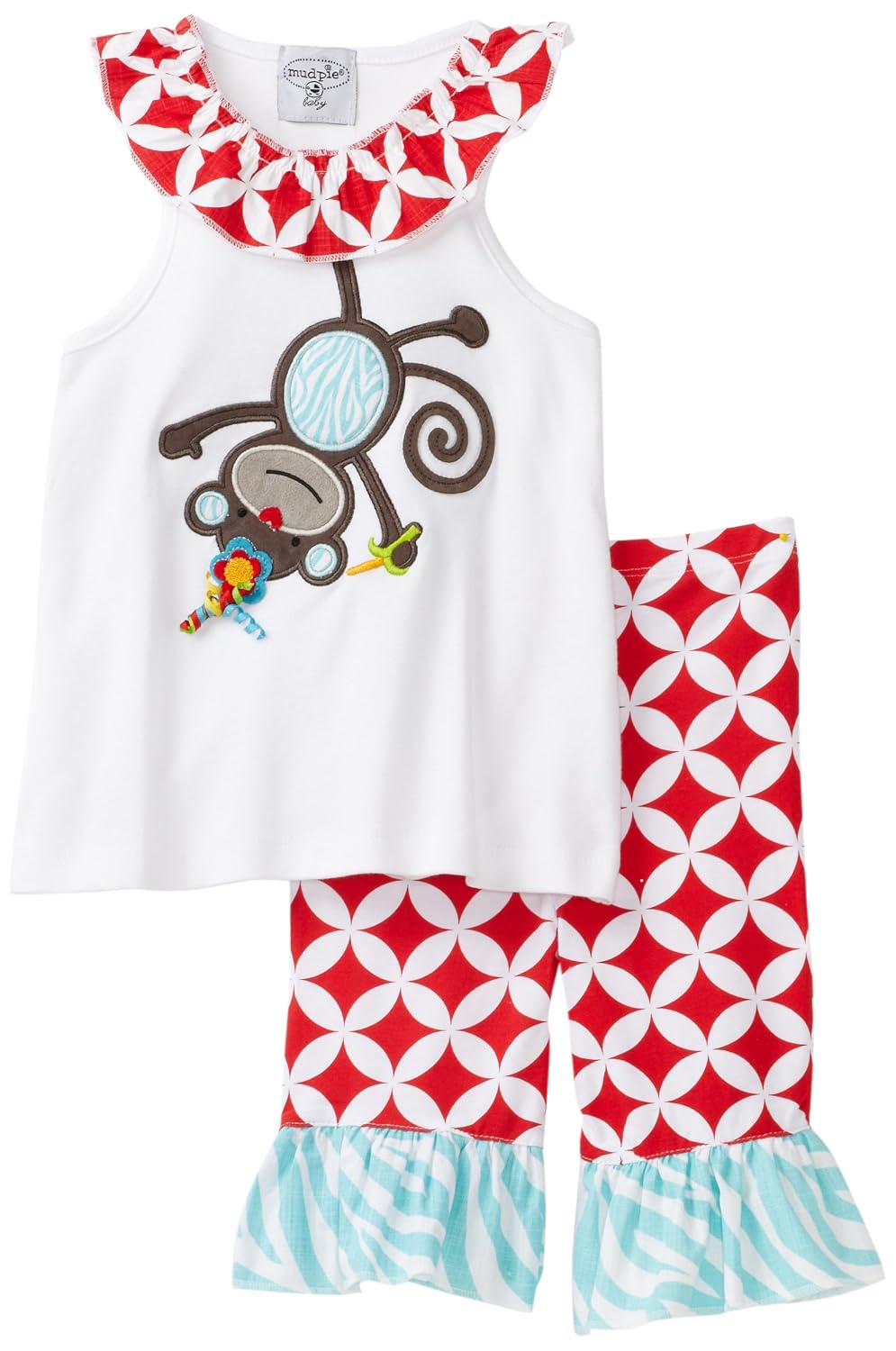 Mud Pie Baby-Girls Safari Monkey Tunic And Capri Legging Set (2T ...