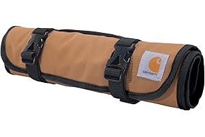 Carhartt 18 Pocket Utility Roll Bag, Durable Water-Resistant Tool Organization Roll, Essential Tool Roll (Carhartt Brown), On