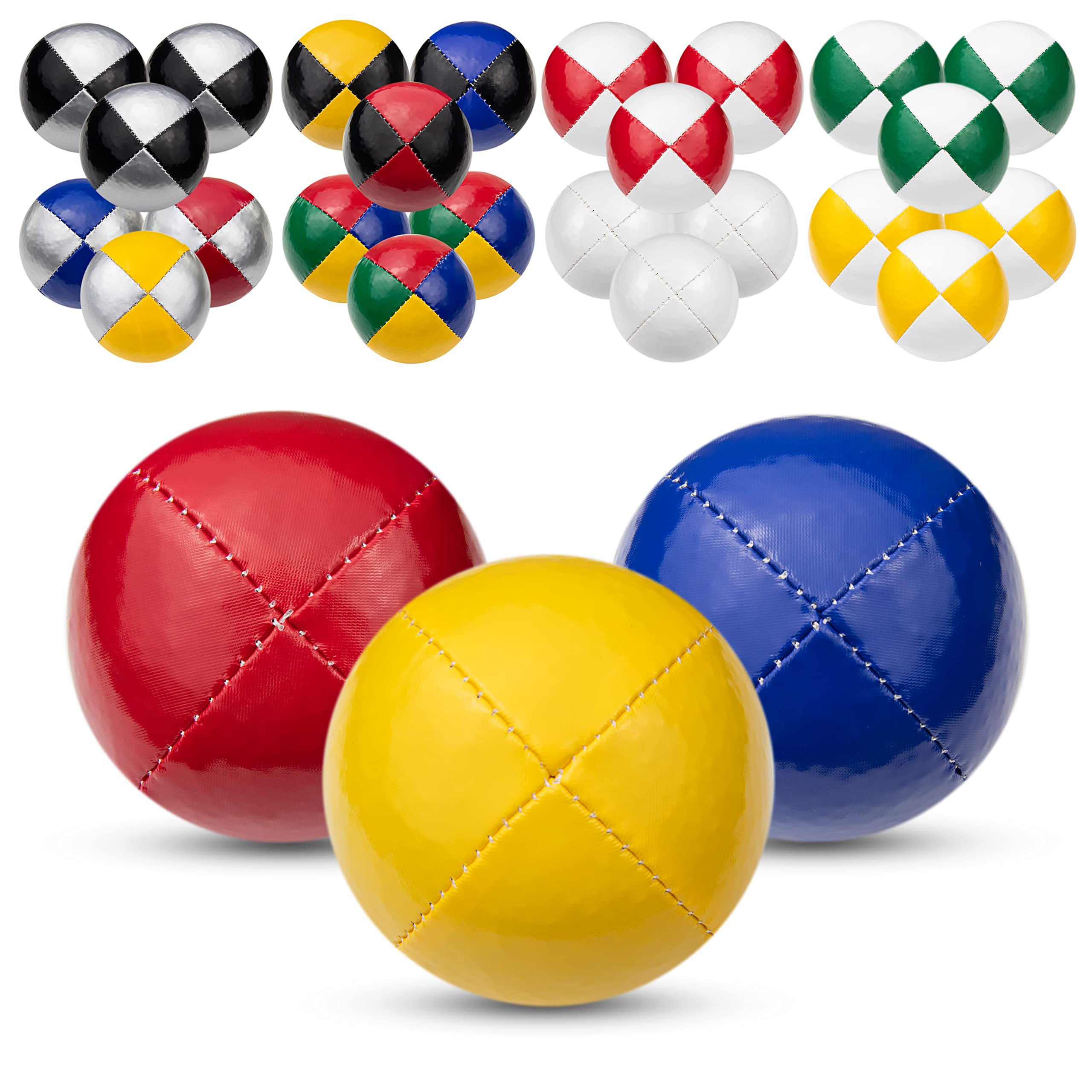Juggle Dream Professional Juggling Balls Set of 3 with Free Online Learning Video, Beginners and Experts (Red, Yellow, Blue)
