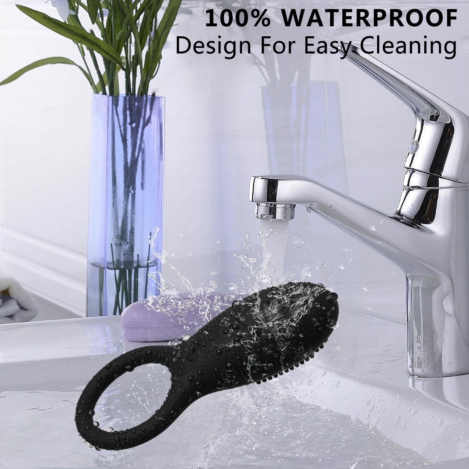 ACVIOO Penis Ring Silicone Rechargeale Cock Ring - Dick Ring Stimulator Didlo Vibrator with 10 Speed Vibrations for Male or Couples (Black)