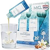 Liposomal Glutathione Supplement Squeeze Packs – Vitamin E and MCT Oil – Skin, Hair and Nail Health– High Absorption - Vanilla Almond – 30 Single-Serve Packets