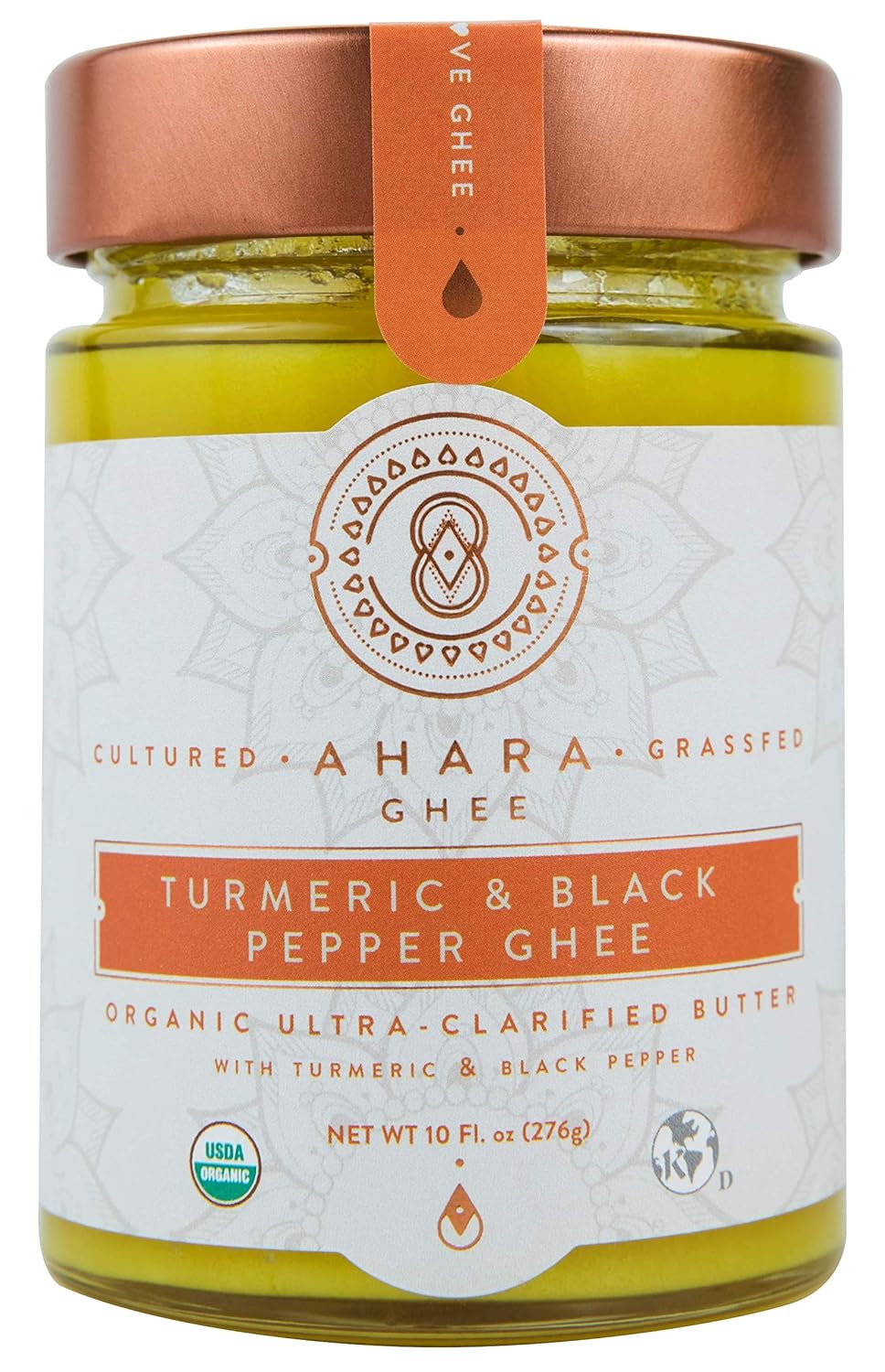 Ahara Rasa Turmeric Black Pepper Ghee 10oz, 100 Pure Grass Fed Grocery & Gourmet