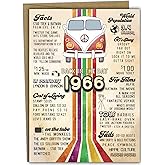 Katie Doodle 60th Birthday Card - (Made in USA) - 60th Birthday Gifts for Women, Men, Anniversary, Decorations - Vintage Back-in-1966 (Handmade) - Includes 1 Card (5x7 inch, Blank Inside) & 1 Envelope