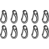 US STAINLESS 10 Pieces Stainless Steel 316 Spring Gate Snap Hook Clip 2" Marine Grade Lobster Claw