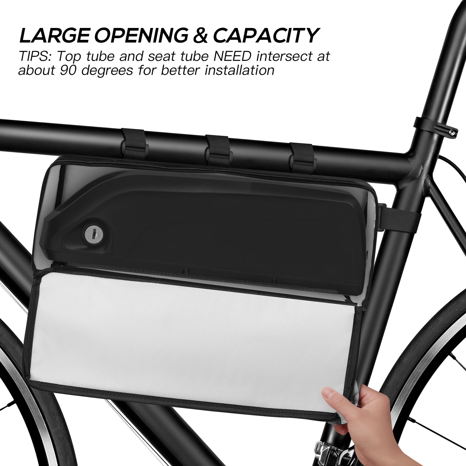 FLASLD Fireproof Electric Scooter Battery Hanging Bag, 15.3 x 5.9 x 4in Ebike Battery Bag, Electric Bike Bicycle Saddlebag, Storage Ebike Bag
