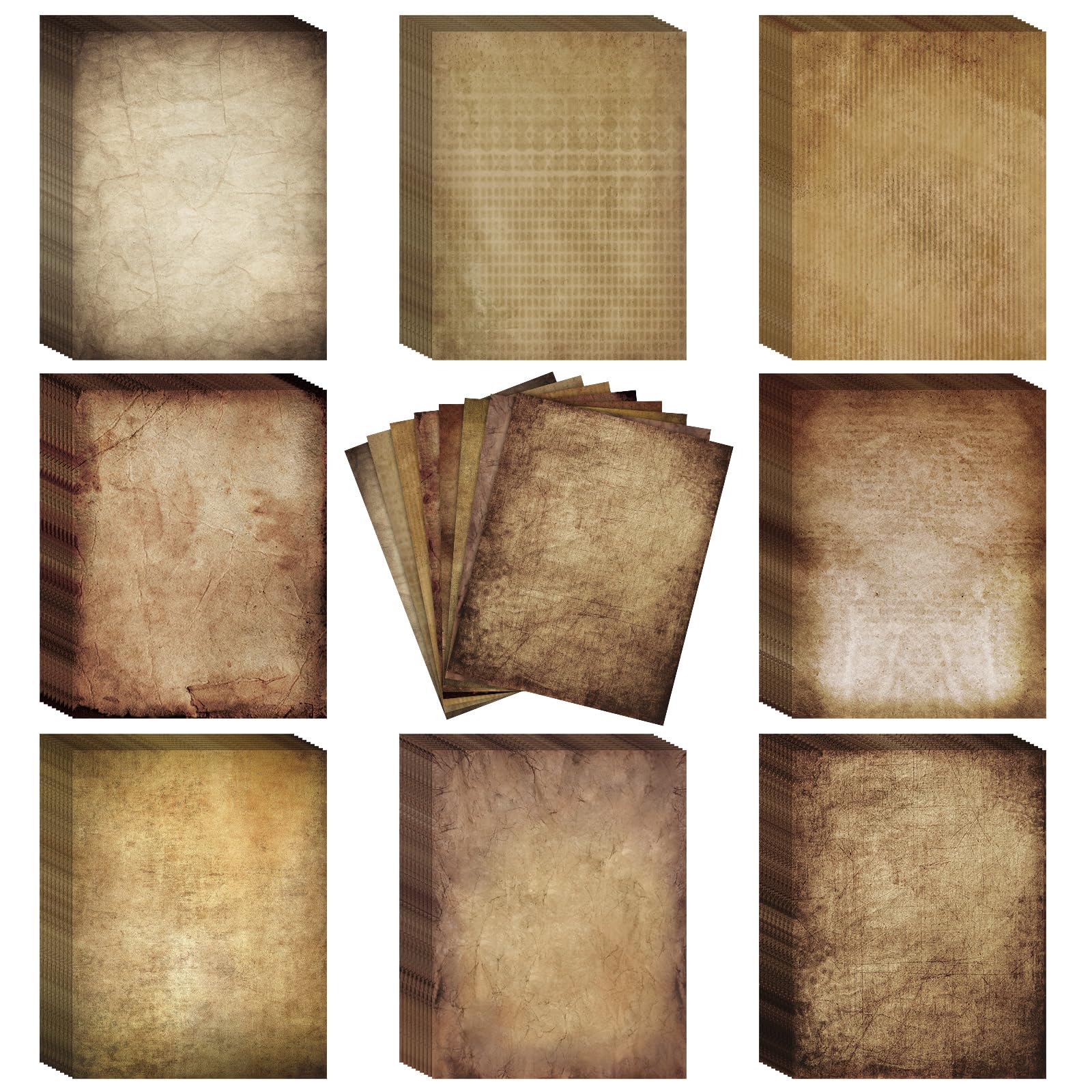 Photo 1 of 120 Antique Looking Old Fashion Parchment Paper Aged Look Decorative Printer Stationery Sheets 8.5 x 11 Inch Double Sided Printing/Writing Paper for Printing Printer Friendly for Invitations, Letters