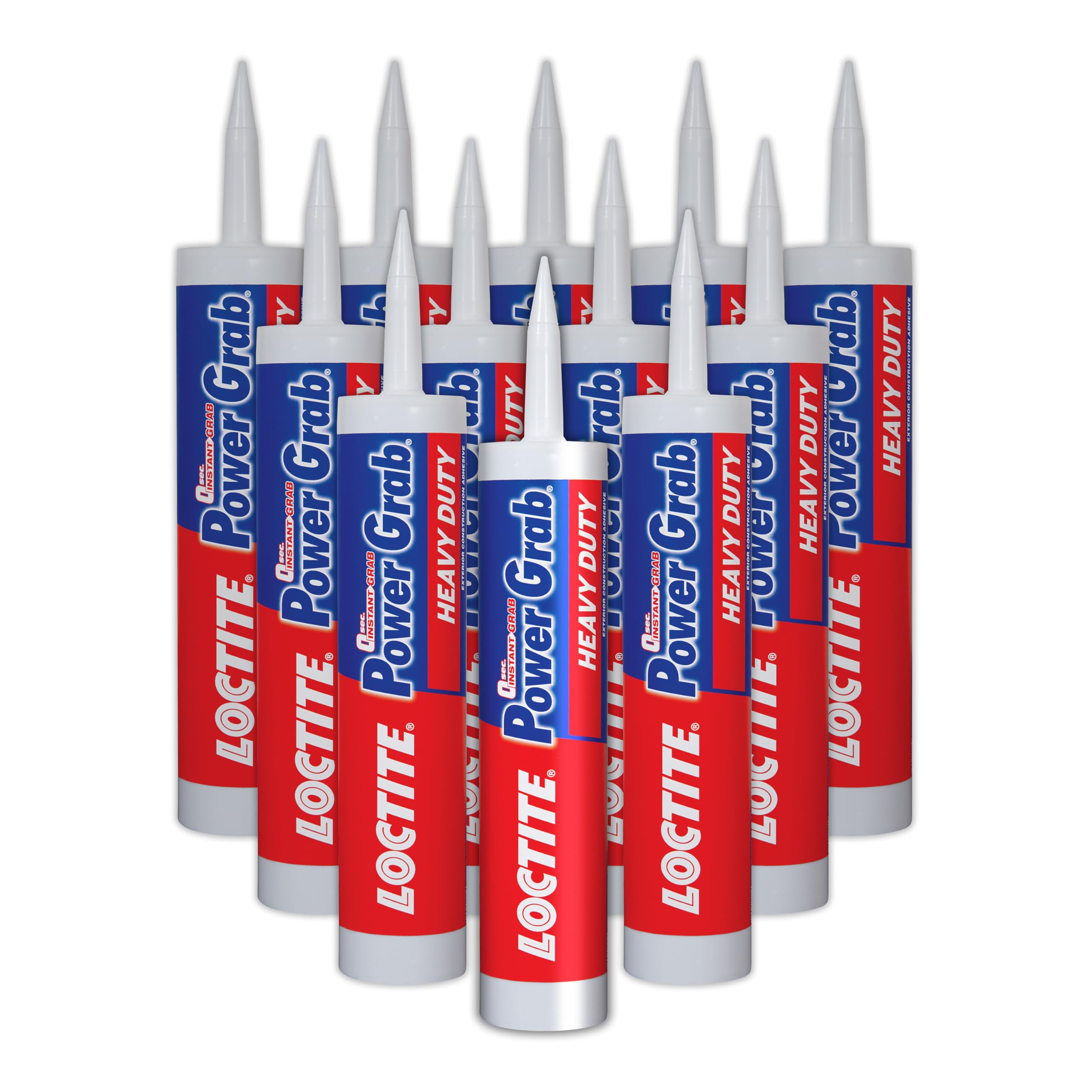 Loctite Power Grab Express Heavy Duty Construction Adhesive, Versatile Construction Glue for Cement, Tile, Wall & More – 9 fl oz Cartridge, Pack of 12
