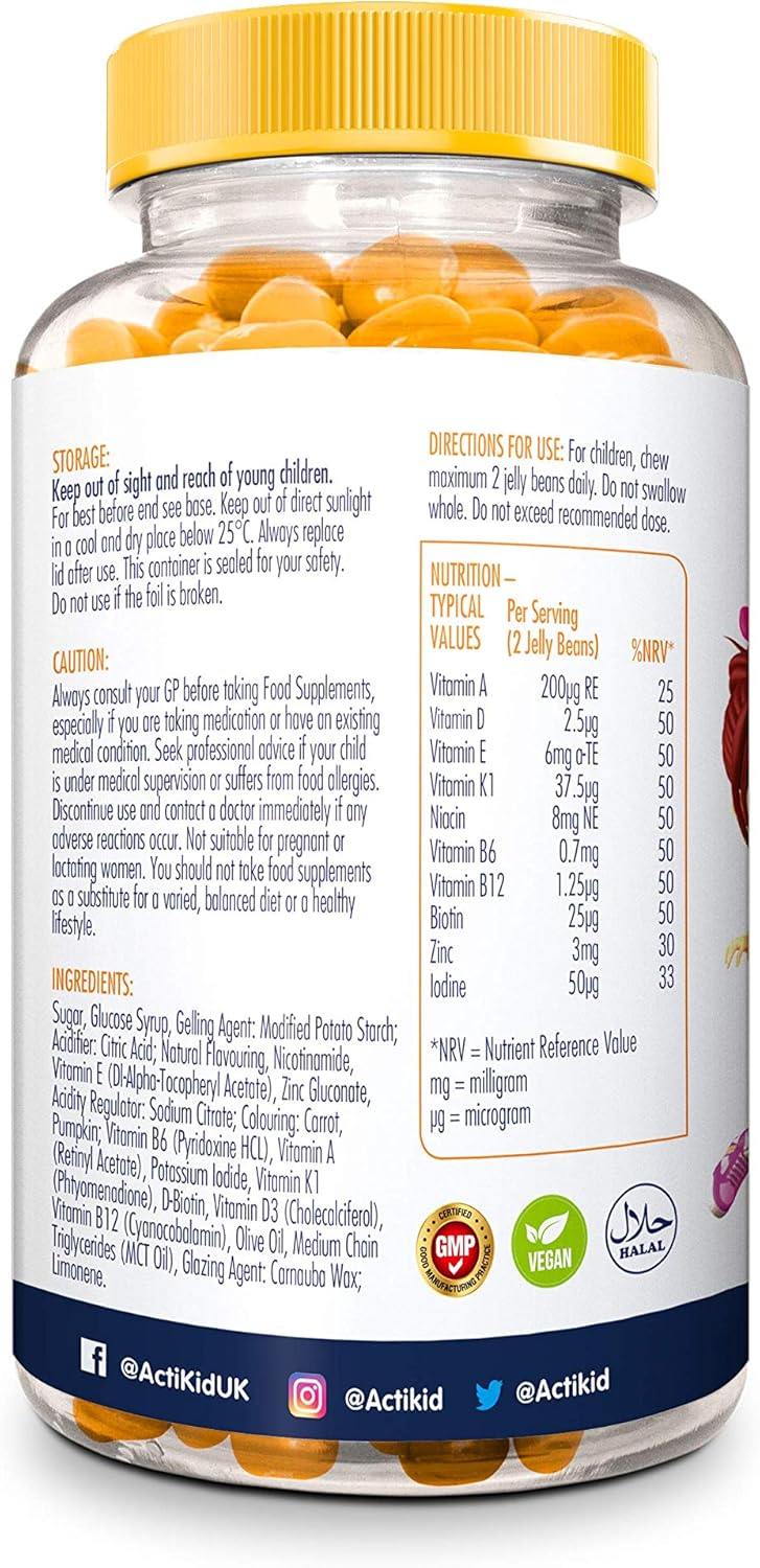 2X ActiKid Magic Beans Vegan MultiVitamin 60x Tropical Twist Flavour