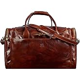 Leather Duffel Bag Weekend Bag Gym Large Travel Bag - Time Resistance