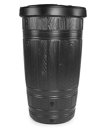 Ondis24 Regentonne Regenfass Woodcan Holznachbildung Kunststoff 265 L (Anthrazit)