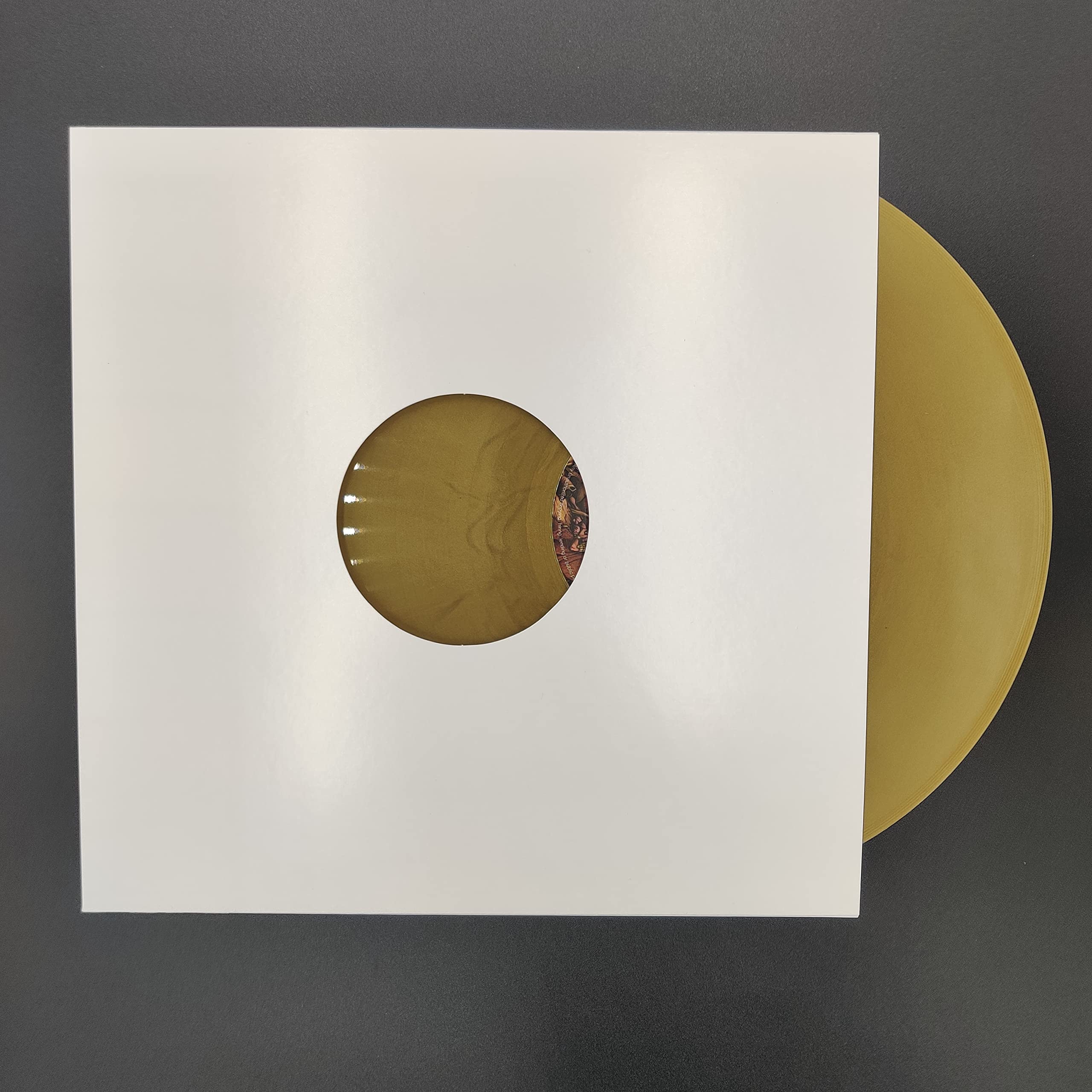 12" White Card Record Sleeve 3mm Jacket Gloss With Hole (10)