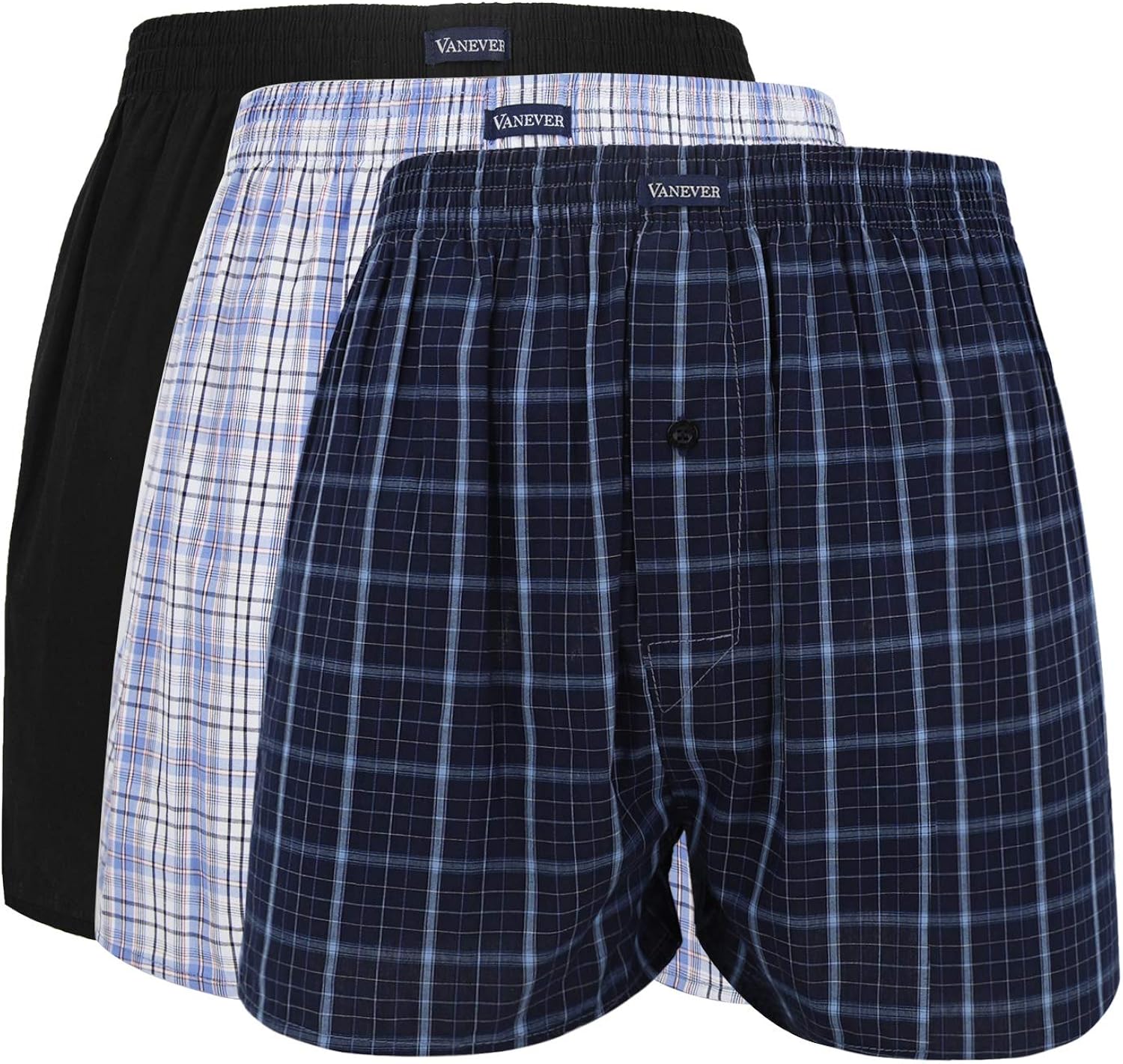 VANEVER Cotton Men’s Boxers, Woven Boxer Shorts, Men’s Knit Boxer
