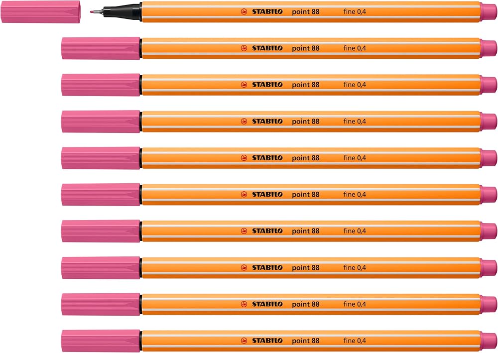 STABILO point 88 Fineliner Pack of 10 Heliotrope 0.4mm Metal Tip